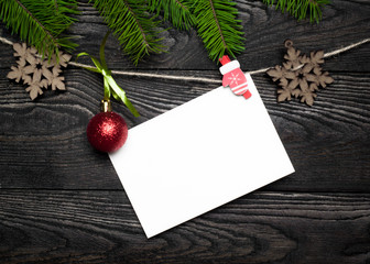 Empty card for christmas greetings