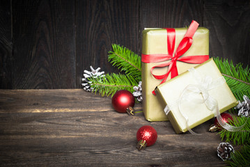 Two boxes with Christmas presents
