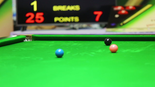 sinking the black ball on the break ,snooker competition.