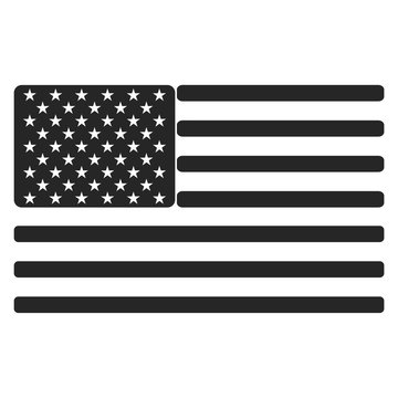 USA (American) flag icon black and white