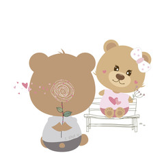 Love concept of couple teddy bear doll