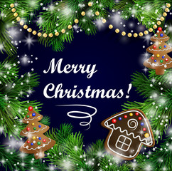 Christmas  design with gingerbread cookies