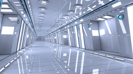 Futuristic interior corridor stage