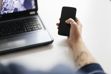 Young man with smartphone