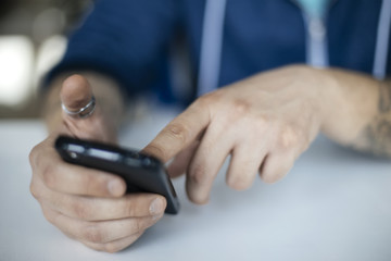 Young man with smartphone