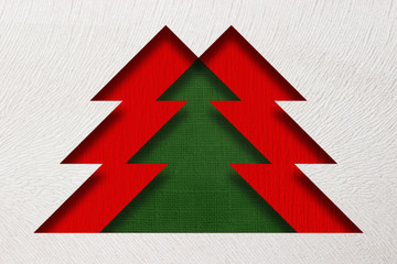 Christmas tree made of paper of different textures