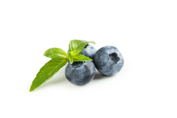 Blueberries isolated on a white