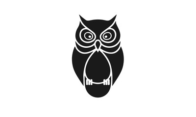 Icons / symbols owl with big eyes sharp, Owl Bird Silhouette