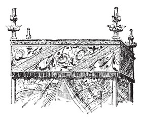 Canopy, vintage engraving. © Morphart