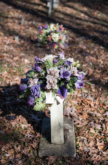 Old Gravesites With Flowers