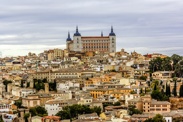 Naklejka premium Toledo panorama at sunset. World Heritage Site. Spain. 