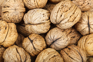 Macro of walnuts for background