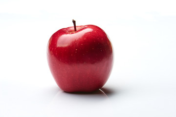 Red apple on white