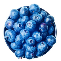 Japanese bowl with blueberries isolated