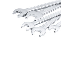 Set of spanners isolated on white background