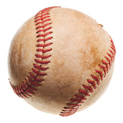 baseball with red stitching