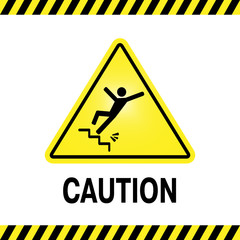 sign of danger of falling because of ice on the stairs