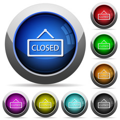 Closed sign button set