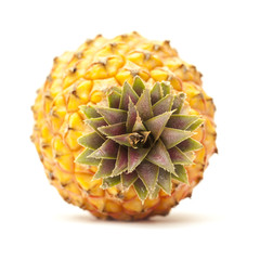 small red and yellow pineapple isolated on white background