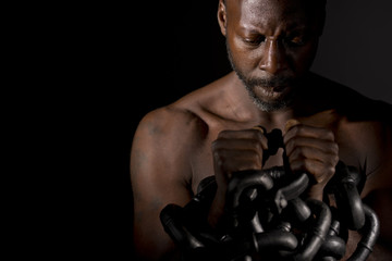 Black Man In Chains - obrazy, fototapety, plakaty
