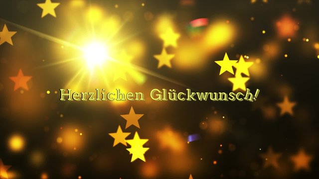 Herzlichen Gl&uuml;ckwunsch - Leuchtendes Licht