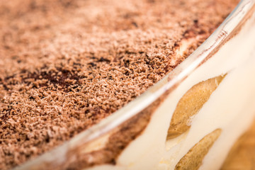 Homemade Tiramisu Cake Close Up