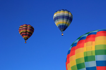 colored air balloons at the blue sky