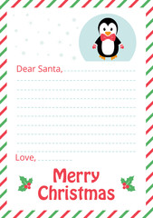 letter to santa with penguin