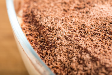 Homemade Tiramisu Cake Close Up