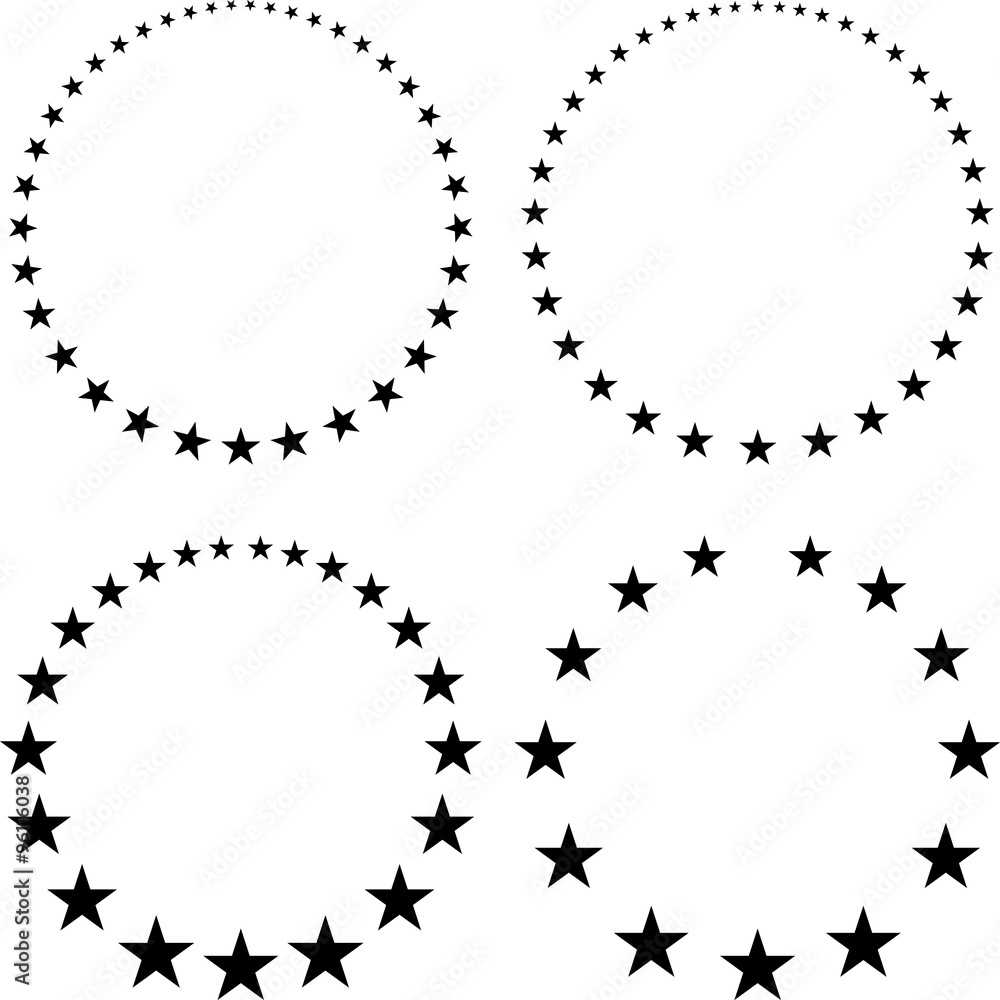 Fototapete Set of four unusual vector round frames made from little differe
