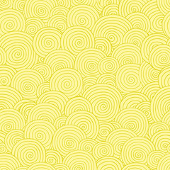 Abstract yellow seamless pattern. Can be used for wallpaper, pattern fills, web page background,surface textures. Hand-drawn vector illustration with decorative circles.