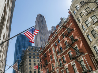 Fototapeta na wymiar American flag in New York