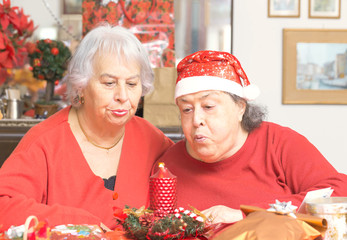 senior ladies celebrating Christmas time