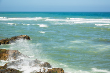 Beautiful turquoise sunlit ocean in summer.