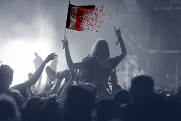  drapeau france slam concert foule musique défense attaque cult