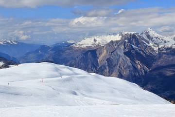 Fototapeta na wymiar French Alps winter - Valmeinier