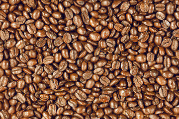 texture coffee beans of arabica background.