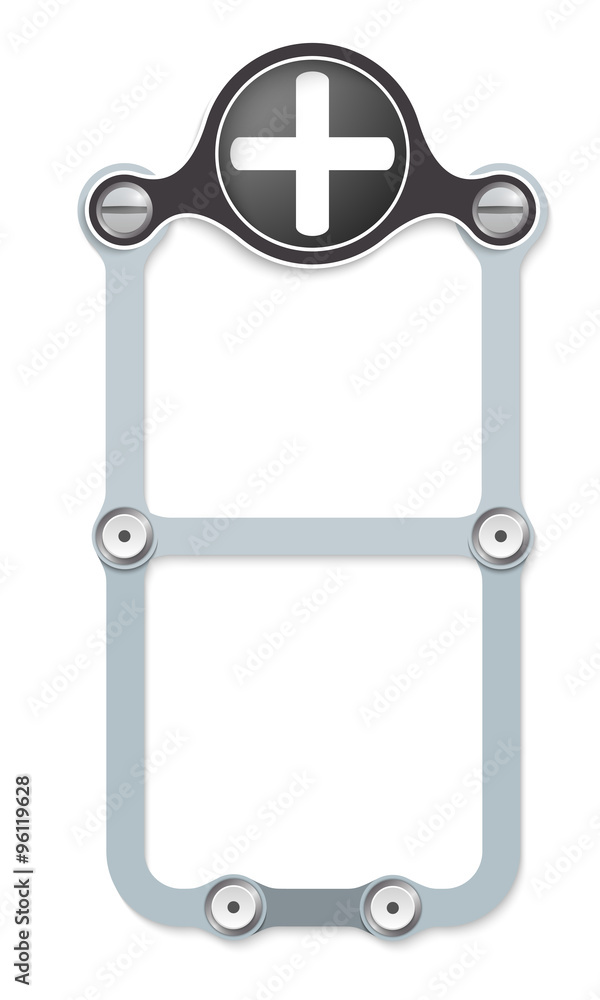 Aufkleber vector vertical frame with screws and plus symbol