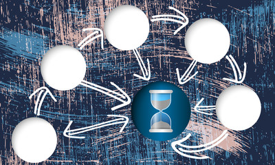 Vector scratched background and circular boxes for your text and