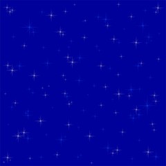 Dark blue background with glistening white and blue stars 