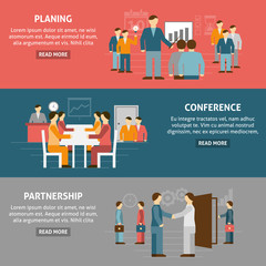 People Communication  Flat Horizontal Banner Composition