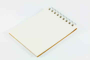 Notebook on white background.