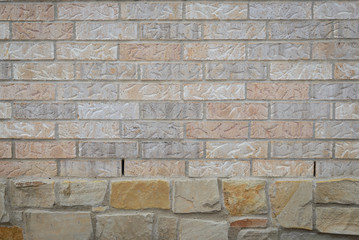 brick wall background on rocks