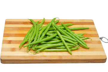 Green beans on a cutting board