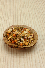 delicious namkeen in patta bowl