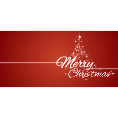 Fototapeta na wymiar Merry Christmas greeting card stars red background