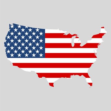 USA flag, Shape of american map