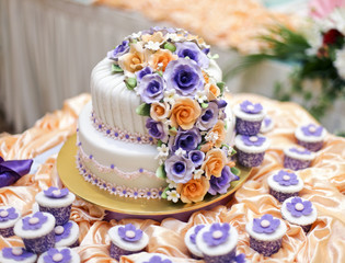 the most beautiful cake for solemnization event.shallow dof.