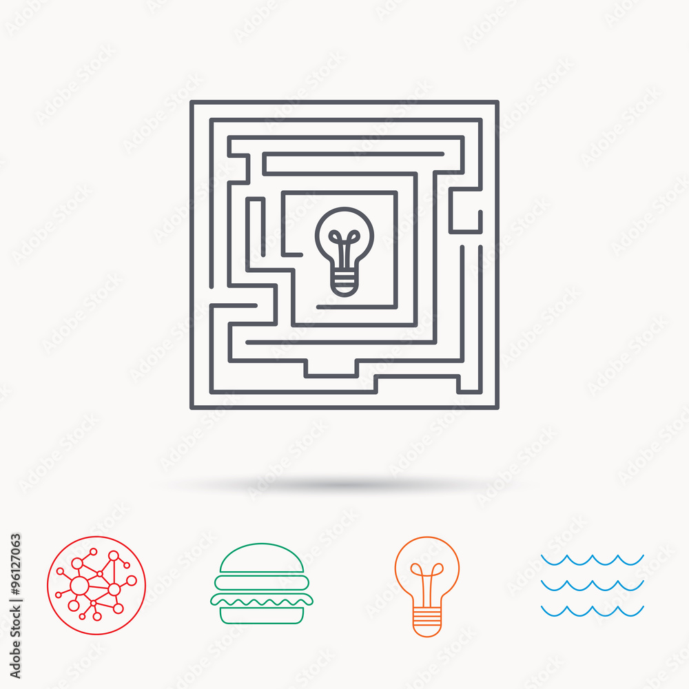 Poster labyrinth icon. problem challenge sign.