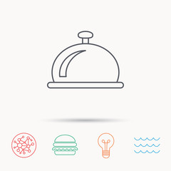 Reception bell icon. Hotel service sign.